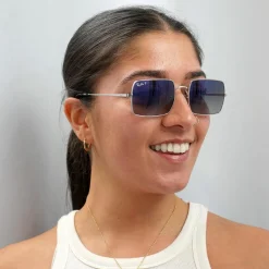 Ray-Ban Sunglasses Rectangle RB1969 914978 Silver Blue Gradient Grey P