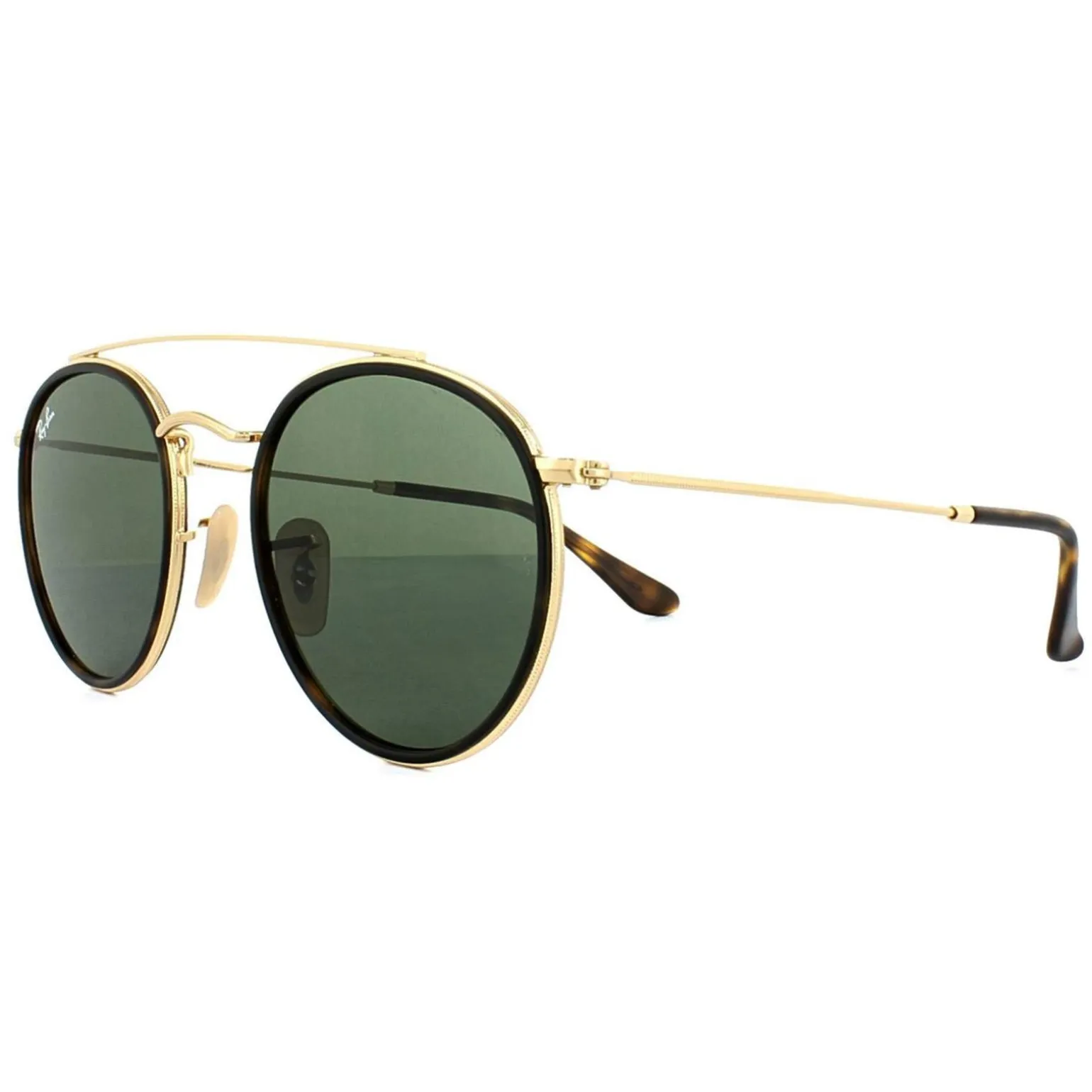 Ray-Ban Sunglasses Round Double Bridge 3647N 001 Gold Green