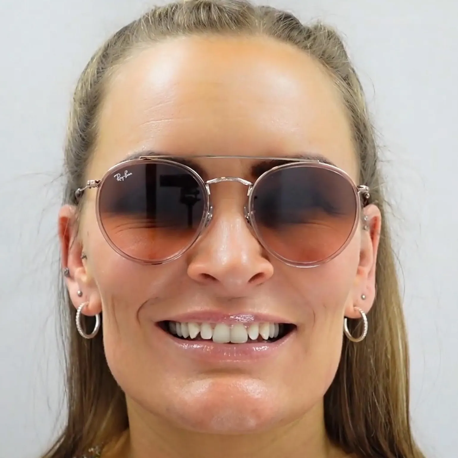Ray-Ban Sunglasses Round Double Bridge 3647N 9069A5 Pink Pink Gradient