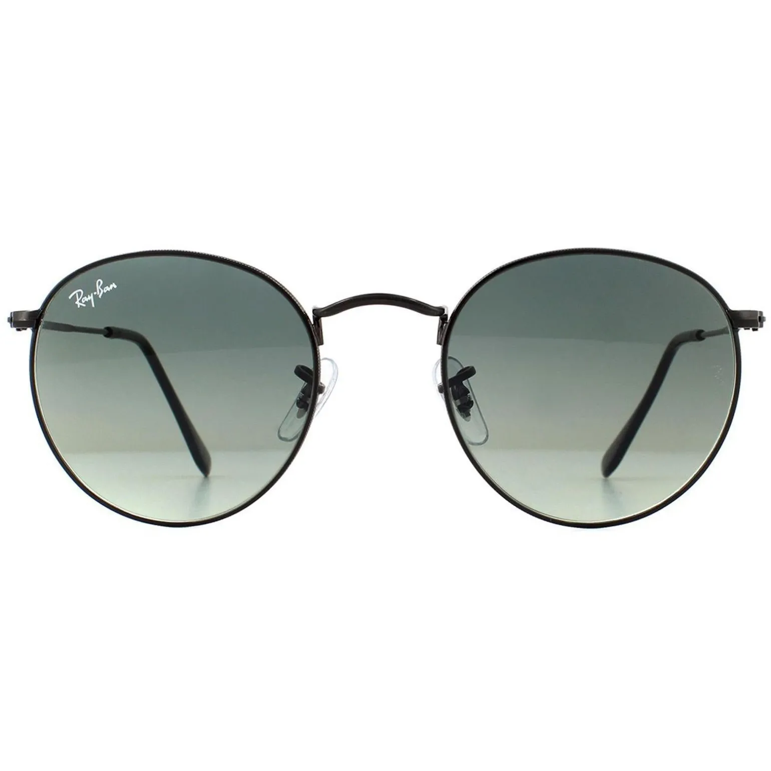Ray-Ban Sunglasses Round Flat Lenses 3447N 002/71 Black Grey Gradient