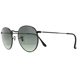 Ray-Ban Sunglasses Round Flat Lenses 3447N 002/71 Black Grey Gradient