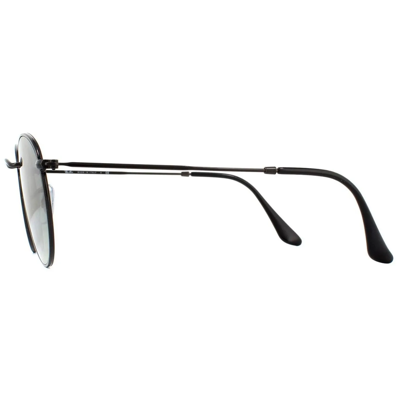 Ray-Ban Sunglasses Round Flat Lenses 3447N 002/71 Black Grey Gradient