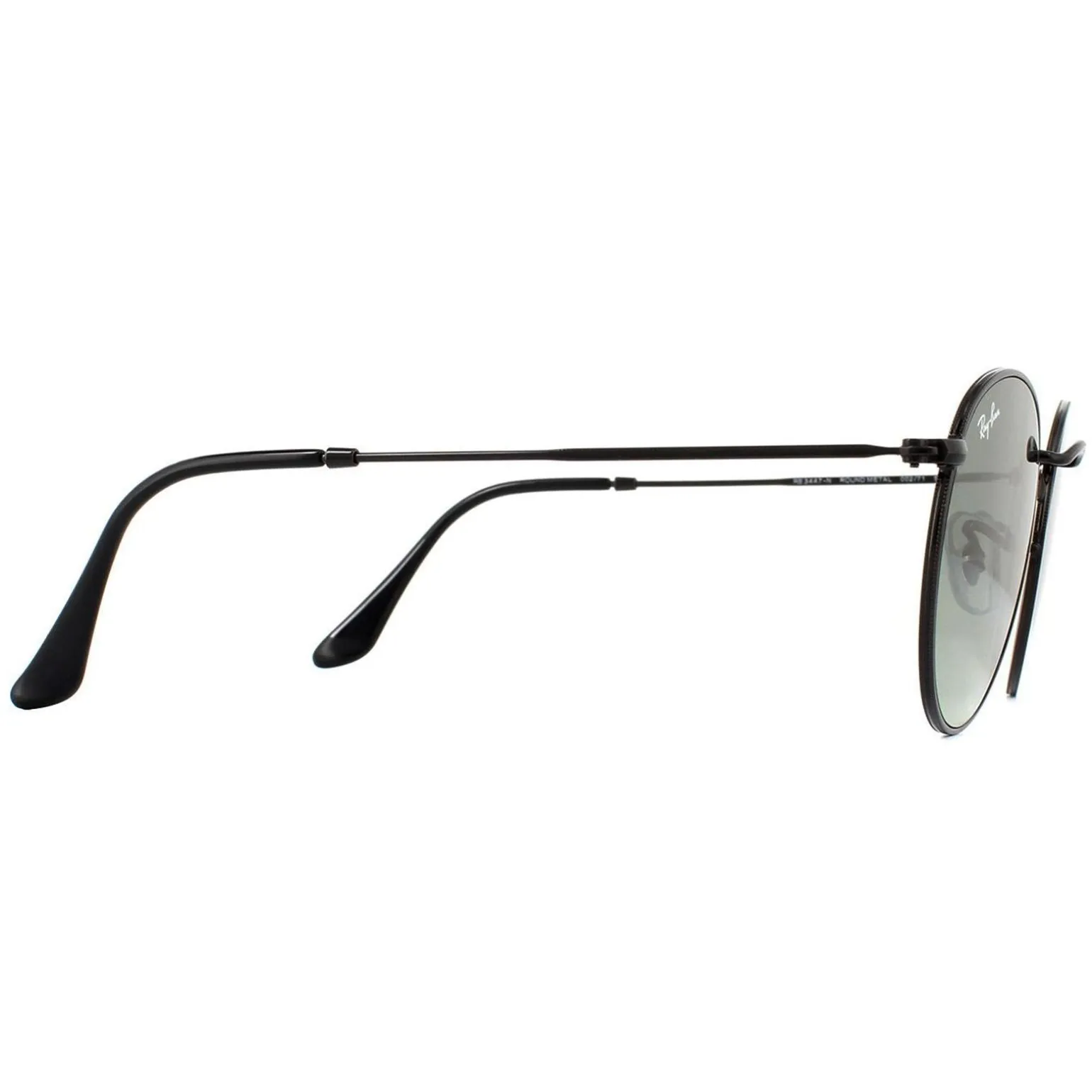 Ray-Ban Sunglasses Round Flat Lenses 3447N 002/71 Black Grey Gradient