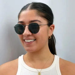 Ray-Ban Sunglasses Round Metal 3447 029 Gunmetal Green 50