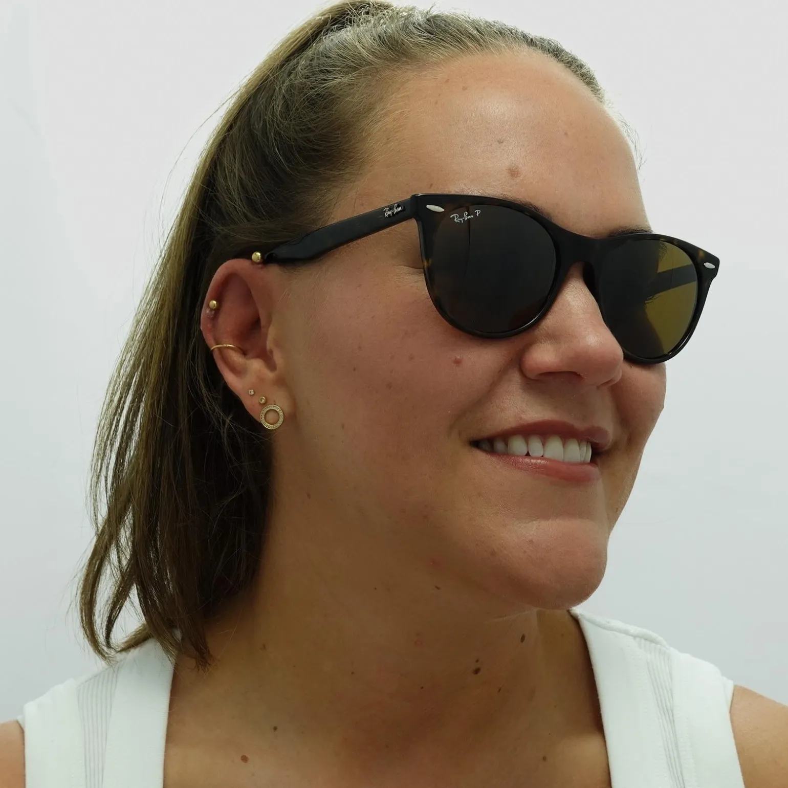 Ray-Ban Sunglasses Wayfarer II RB2185 902/57 Striped Havana Brown Pola