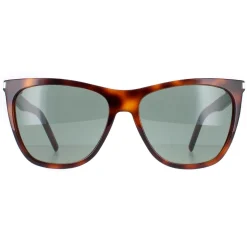 Saint Laurent Sunglasses SL 526 002 Shiny Medium Havana Solid Green