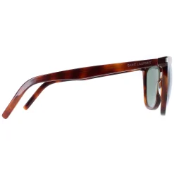 Saint Laurent Sunglasses SL 526 002 Shiny Medium Havana Solid Green