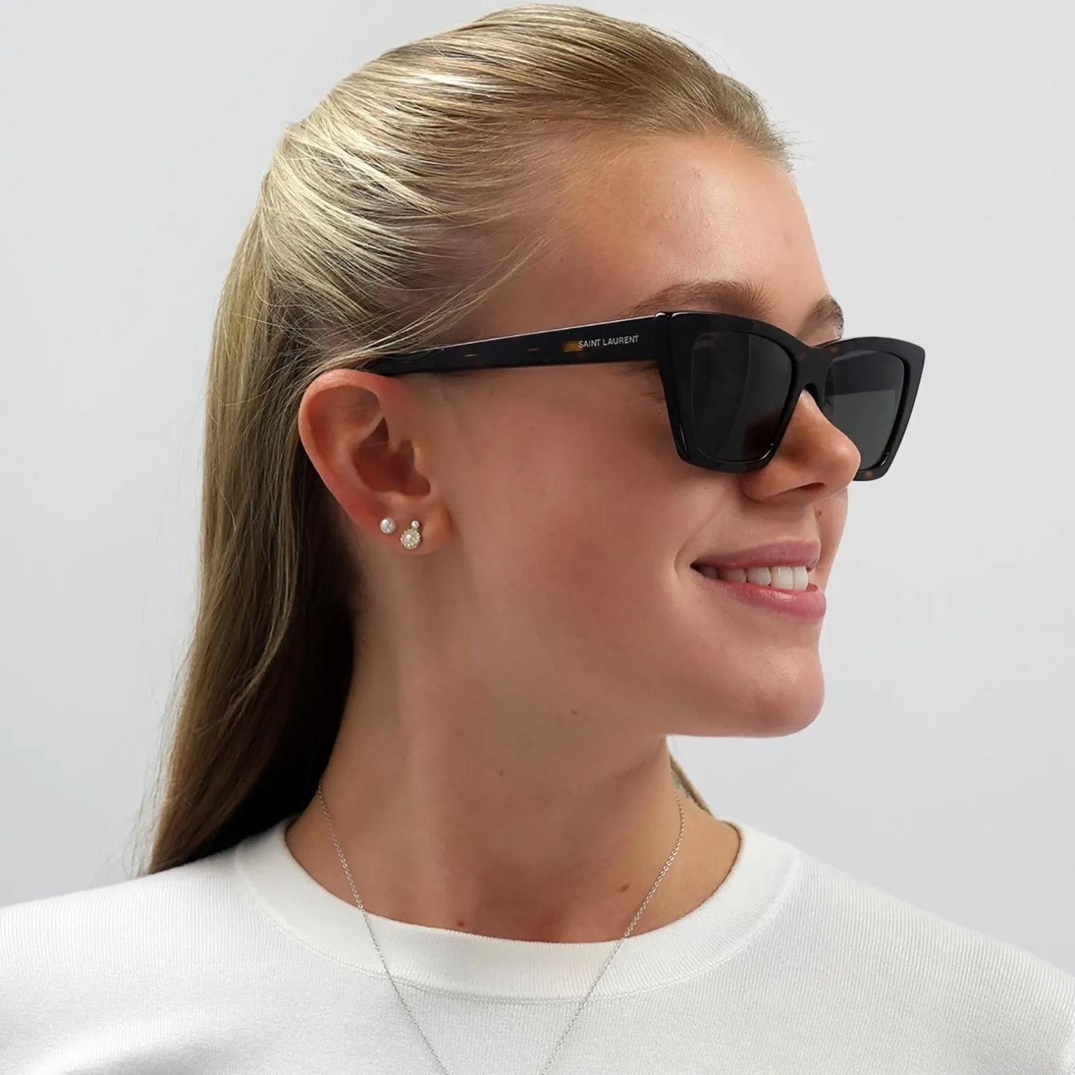 Saint Laurent Sunglasses SL 276 MICA 002 Dark Havana Grey