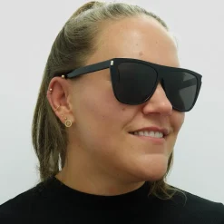 Saint Laurent Sunglasses SL 1 SLIM 001 Black Grey Smoke