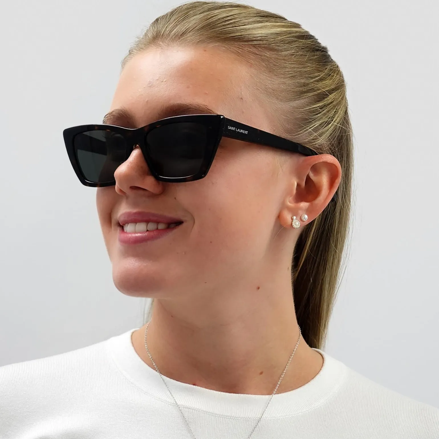 Saint Laurent Sunglasses SL 276 MICA 002 Dark Havana Grey