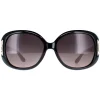 Salvatore Ferragamo Sunglasses SF668 001 Black Taupe Brown Gradient