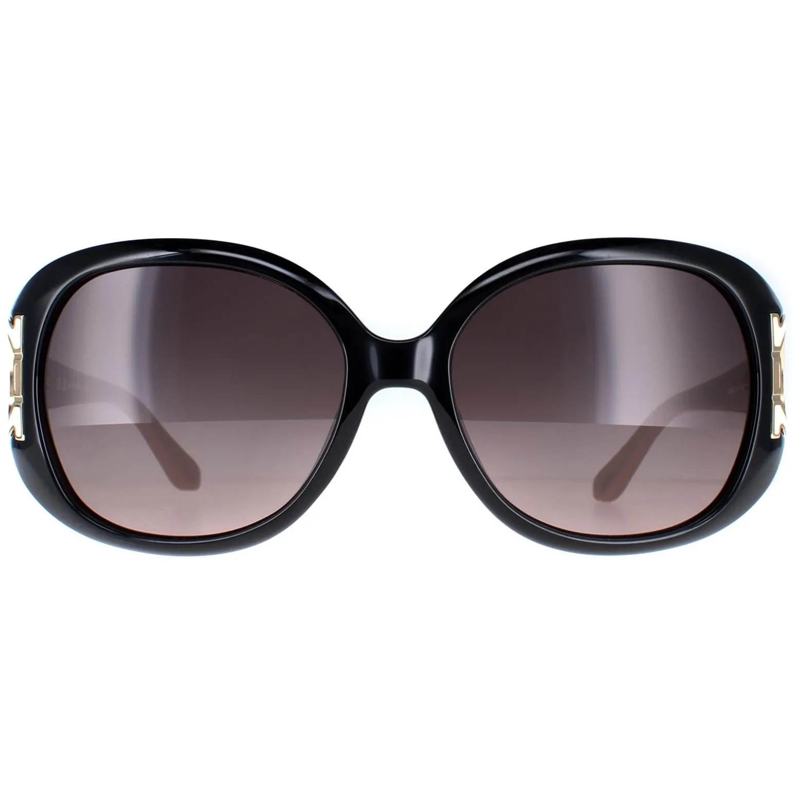 Salvatore Ferragamo Sunglasses SF668 001 Black Taupe Brown Gradient