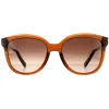 Salvatore Ferragamo Sunglasses SF977S 210 Crystal Brown Brown Gradient