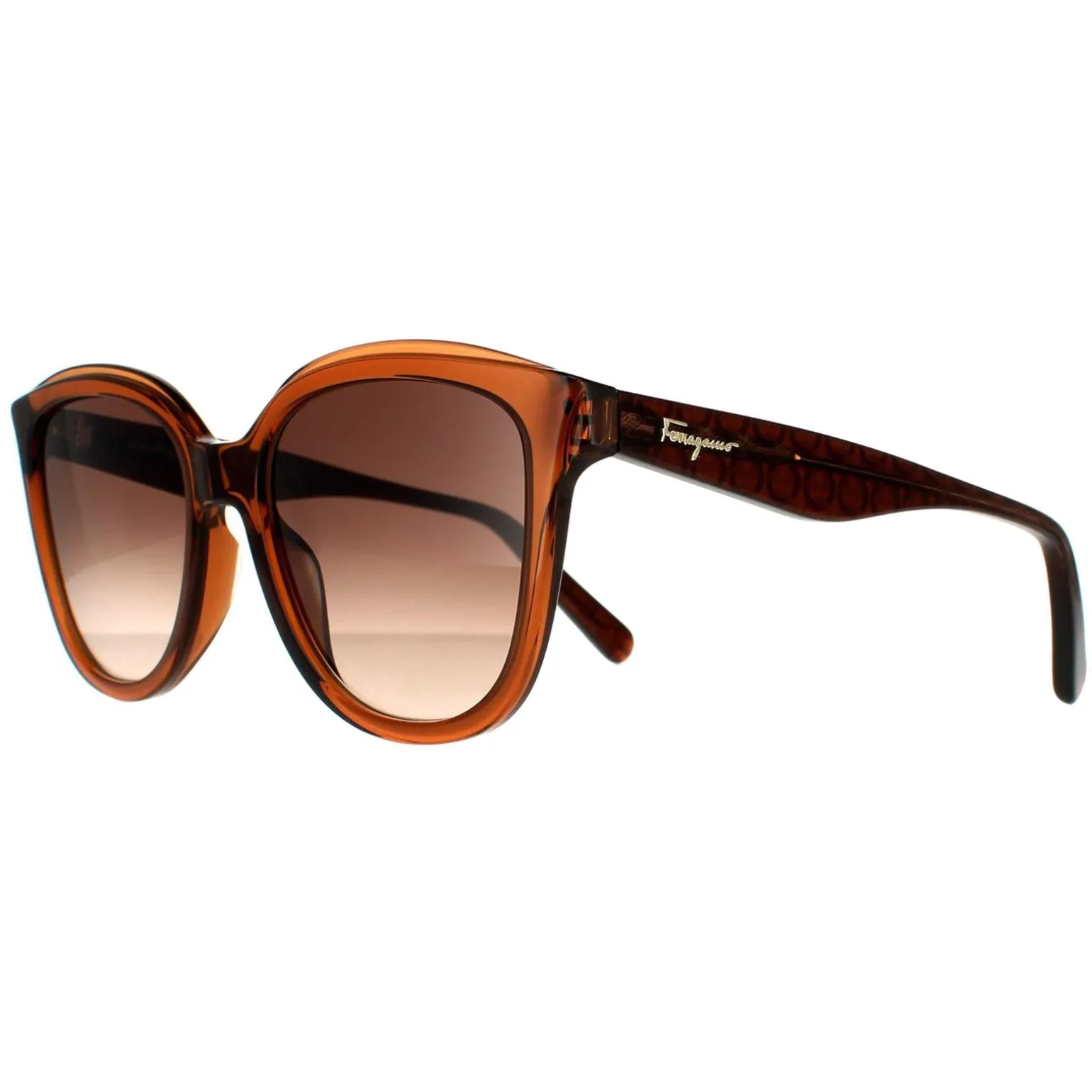 Salvatore Ferragamo Sunglasses SF977S 210 Crystal Brown Brown Gradient