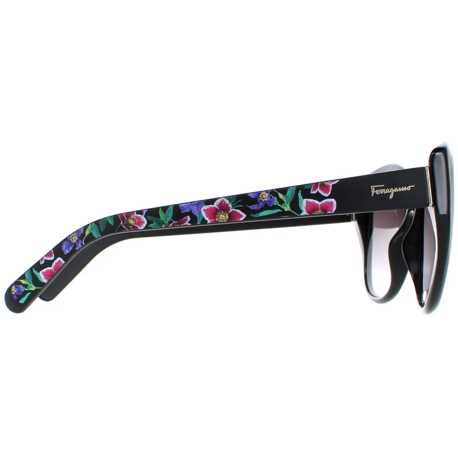 Salvatore Ferragamo Sunglasses SF912S 001 Black with Flower Print Grey