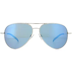 Serengeti Sunglasses Carrara 8547 Shiny Silver Mineral Polarized 555nm