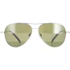 Serengeti Sunglasses Carrara Small SS016001 Shiny Silver Polarized Gre