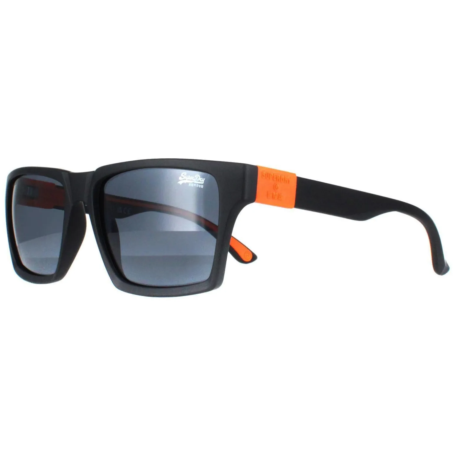 Superdry Sunglasses Disruptive 104P Matte Black Orange Grey Polarized
