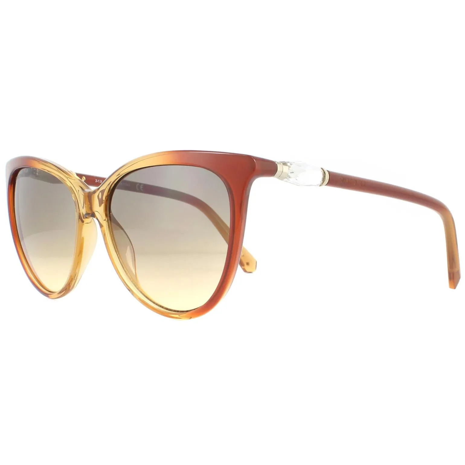 Swarovski Sunglasses SK0226 47F Light Brown Transparent Brown Gradient