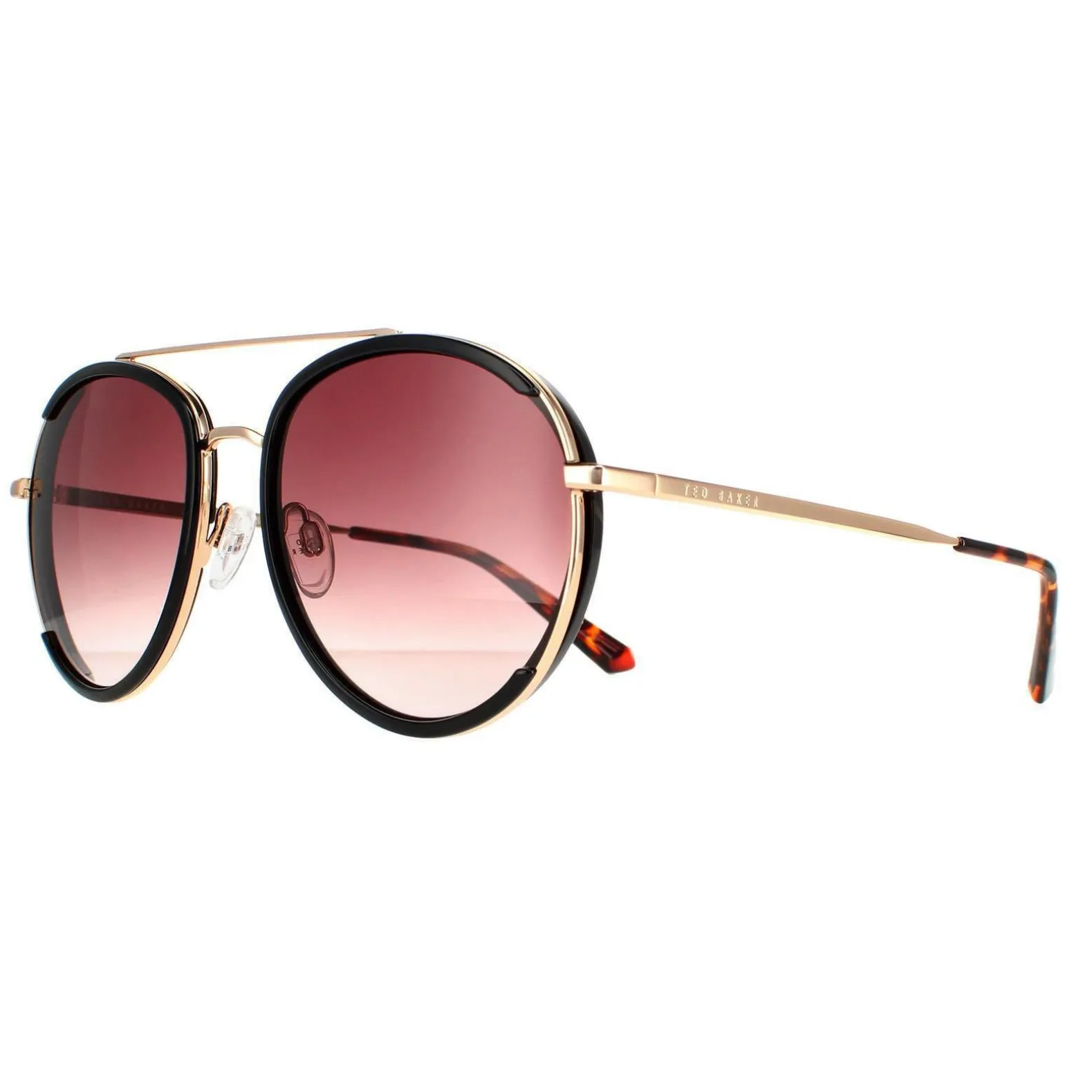 Ted Baker Sunglasses TB1638 Gaia 001 Black Gold Brown Gradient