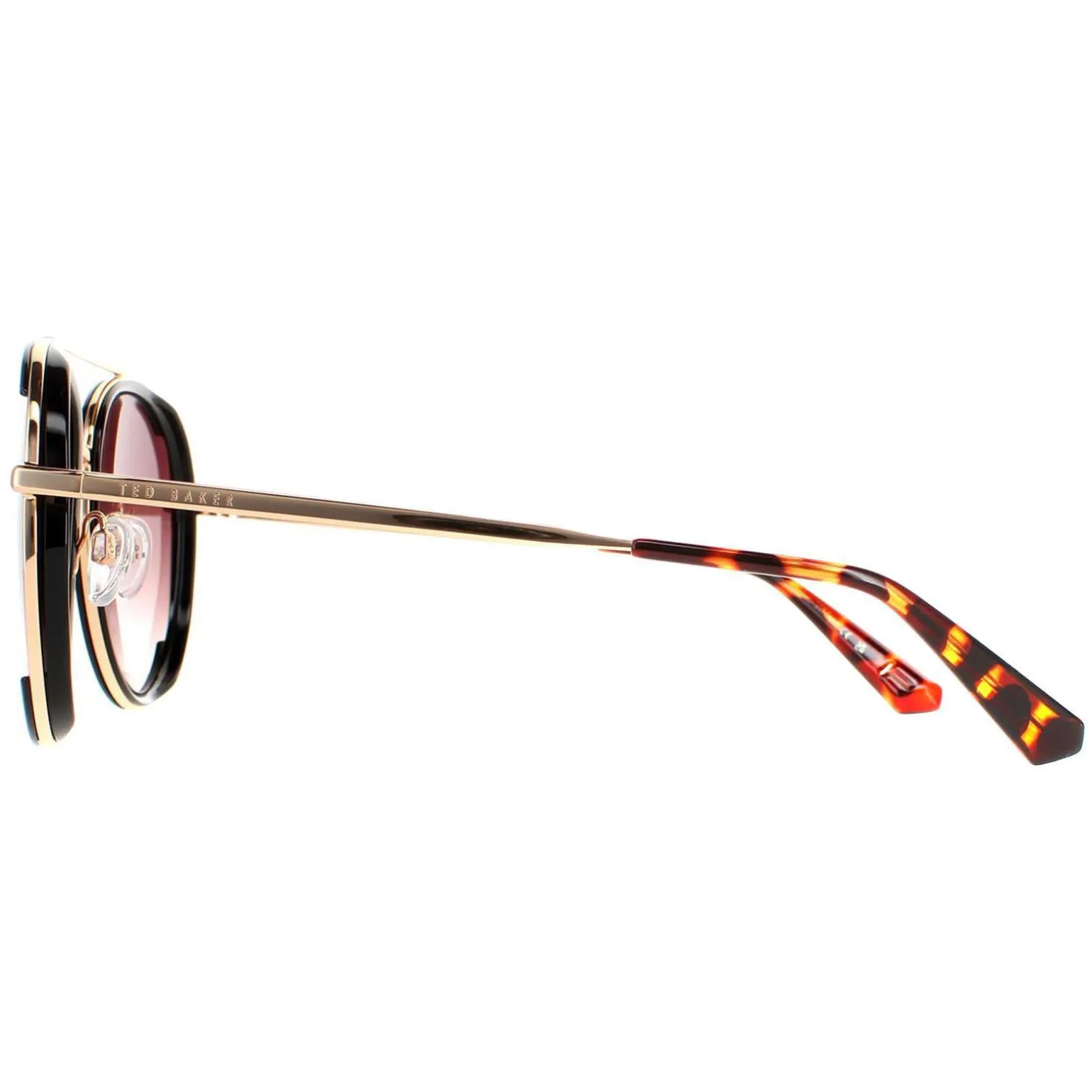 Ted Baker Sunglasses TB1638 Gaia 001 Black Gold Brown Gradient