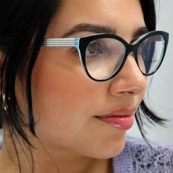 Tiffany Glasses Frames TF2180 8274 Black Crystal Blue 54mm
