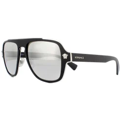 Versace Sunglasses VE2199 10006G Matte Black Dark Grey Silver Mirror