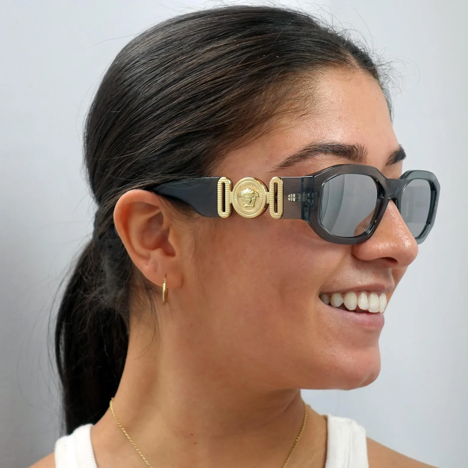 Versace Sunglasses VE4361 311/6G Transparent Grey Light Grey Silver Mi