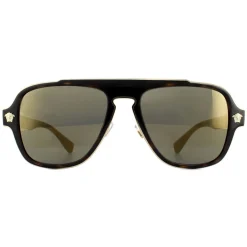 Versace Sunglasses VE2199 12524T Dark Havana Dark Grey Mirror Gold