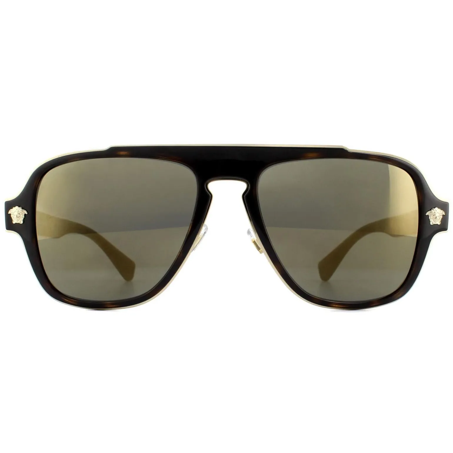 Versace Sunglasses VE2199 12524T Dark Havana Dark Grey Mirror Gold