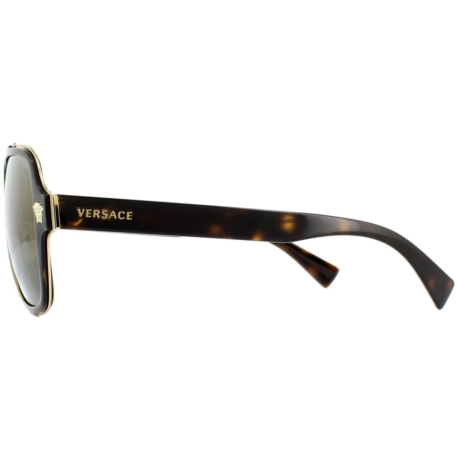 Versace Sunglasses VE2199 12524T Dark Havana Dark Grey Mirror Gold